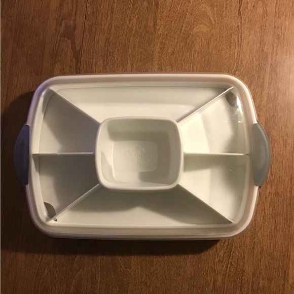 Pampered Chef White and Gray Serving Tray - Picture 1 of 7